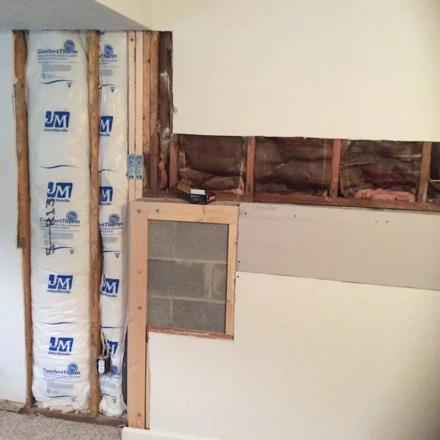 Wall insulation replacement during Structural Drying in Plymouth